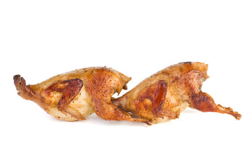Two roasted quails