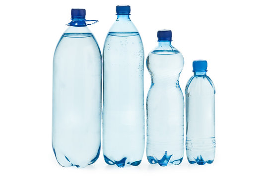 Plastic bottles with water