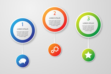 Vector infographic template on the grey gradient background. Three options