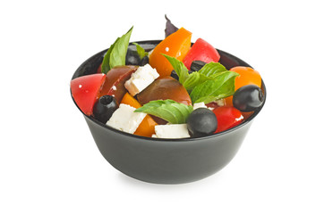 Fresh Greek salad in a bowl