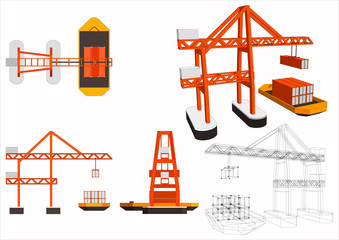 Container crane vector