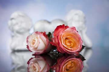 Angel, Happy Valentine's Day, mirror background