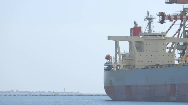 Merchant ship
Shooting of a container ship stops at the port