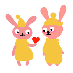 Funny rabbits for valentine's day