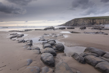 Obraz premium Glamorgan Heritage coastline in Wales, UK.