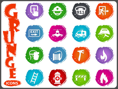 Emergency icons set