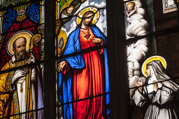 Fototapeta premium Stained glass in Saint Gatien cathedral, France.