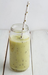 smoothie in a glass jar