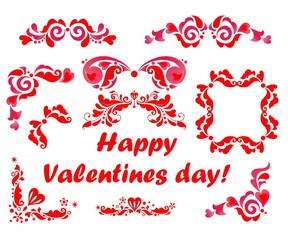 Red borders collection for Valentines day