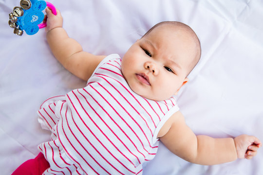 Asian baby on white background