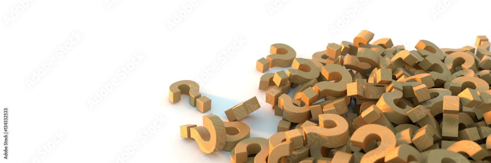 Canvas Prints wooden question marks, 3d rendering