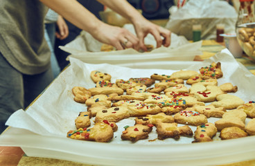 Freshly baked homemade Christmas cookies
