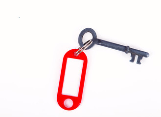 key with plastic tag