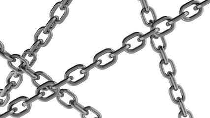 Fototapeta premium Chain Connection Lines Over White Background 3d Rendering