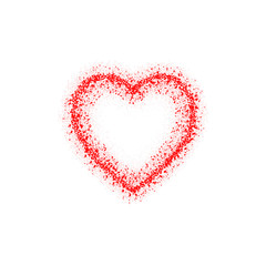 Abstract vector red heart. Isolated on white.