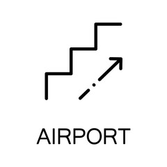 Escalator flat icon or logo for web design.