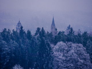 Landschaft im Raureif