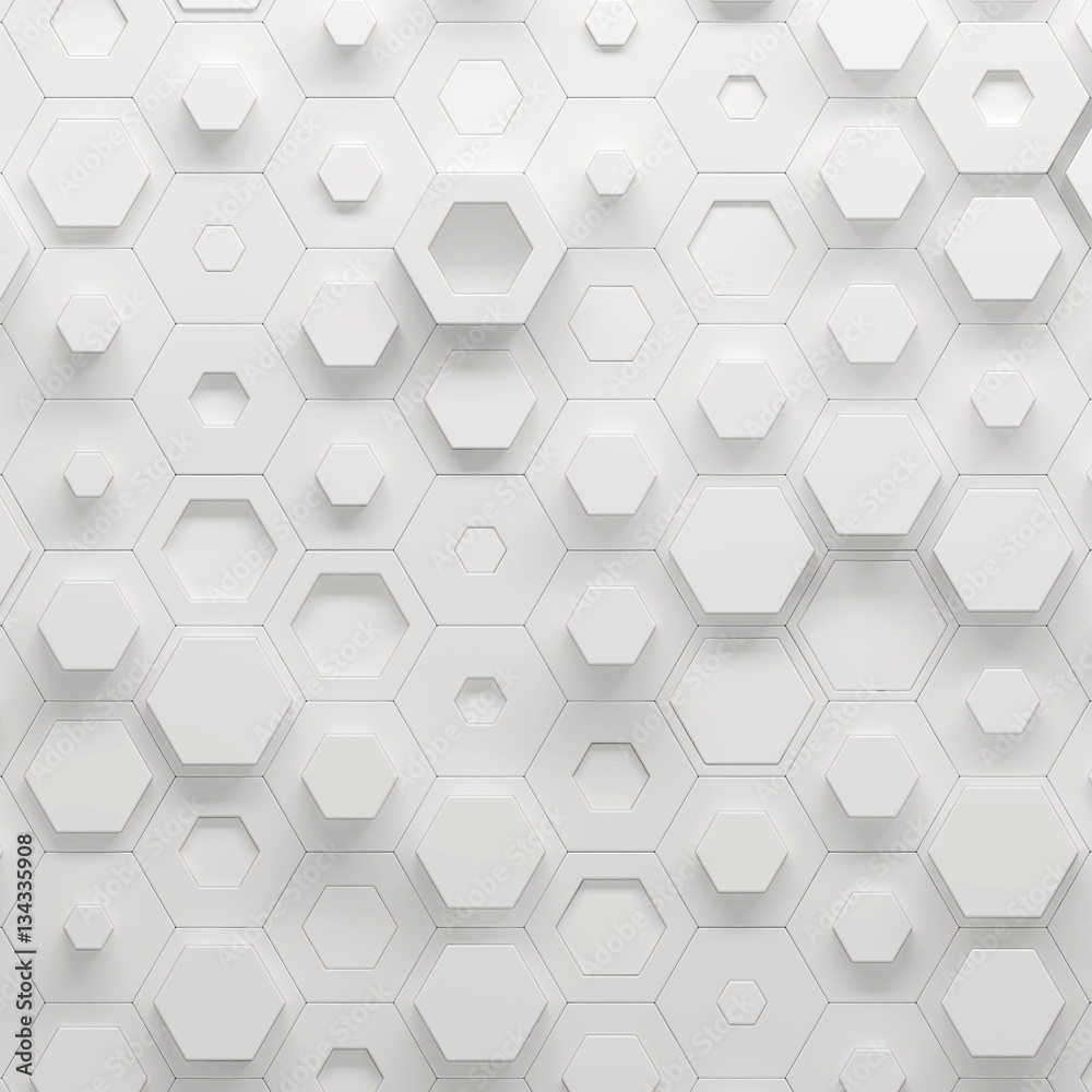 Aufkleber parametric hexagonal pattern, 3d illustration