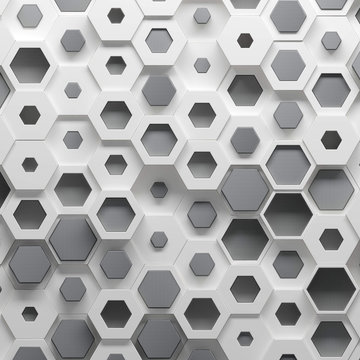 Parametric hexagonal pattern, 3d illustration