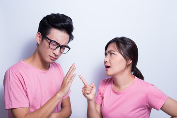 Woman angry her boyfriend