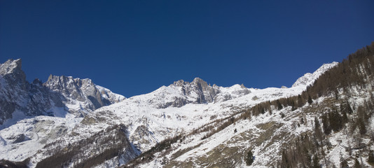 Fototapeta na wymiar Aerial Views and Panoramas Across Zermatt Switzerland and Cervinia Italy