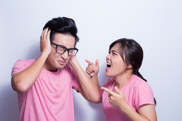 Woman angry her boyfriend
