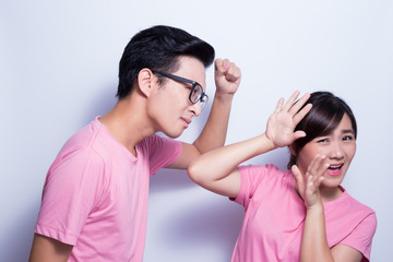 Man angry his girlfriend