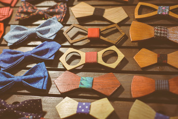 Male tie butterfly. A set of colorful butterflies. Original Men's Accessories. Stylish accessories for the hipsters. Instagram filter