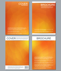 Vector brochure template, flyer, cover magazine in A4 size. Business abstract background with triangles.