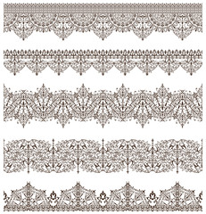 Oriental ornaments vintage design elements
Antique Victorian lace borders the Arabian ornaments and curls on a white background