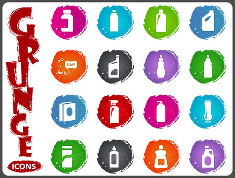 Household Chemicals Icons Set