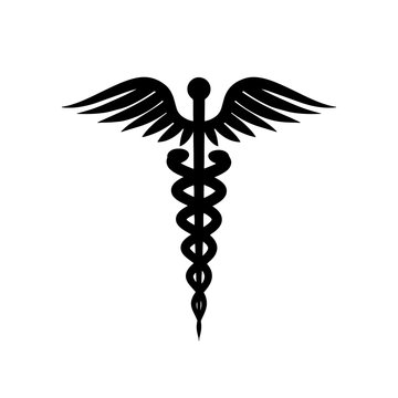 Medical symbol. Isolated on white background. Vector silhouette