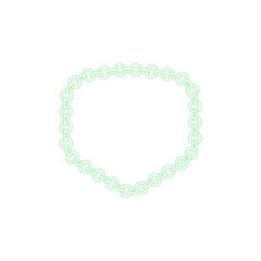 Chain frame. Isolated on white background.Vector outline illustr
