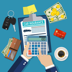Car insurance form concept