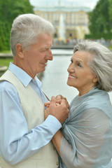 Senior couple in autumn park