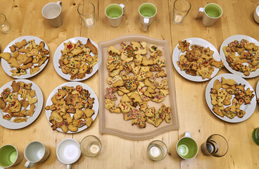 Christmas cookies on festive table