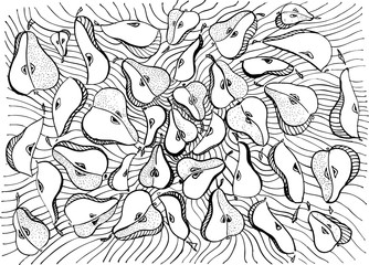 Fototapeta premium Pattern with pears. Hand drawn illustration.