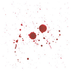 Abstract Blood splatter on white background