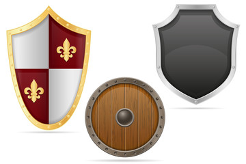 battle shield medieval stock vector illustration