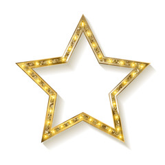 Vector Golden star on white background