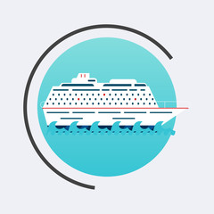 Cruise Ship icon. Vector travel concept background. Flat design