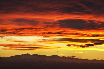 Sunset in Cholpon-Ata. Kyrgyzstan