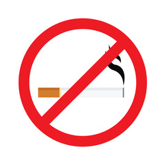 Round no smoking sign, quit smoking, smoke free, no smoking icon vector illustration