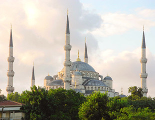 Fototapeta na wymiar The minarets of Sultanahmet.