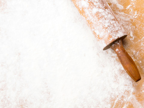 Baking Background With Pastry Board And Rolling Pin