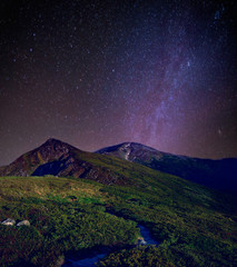 Fototapeta na wymiar Night landscape in the mountains