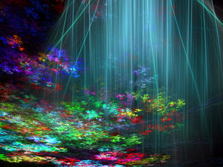 Obraz na płótnie Canvas Unusual fractal landscape - abstract digitally generated image