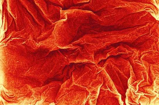 Crumpled Blood Red Paper Tissue With Grunge Effect