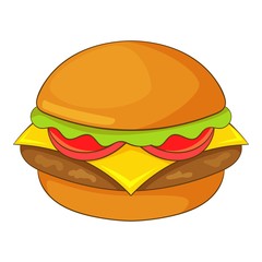 Hamburger icon, cartoon style