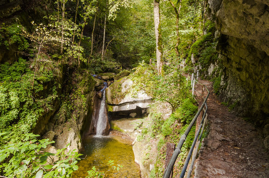 Twann, Twannbachschlucht, Schlucht, Bach, Wasserfall, Wanderweg, Wald, Herbst, Herbstwanderung, Felswand, Jura, Schweiz